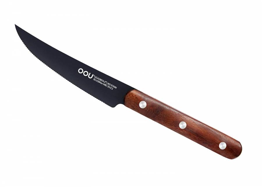 OOU Steak Knife Set of 6, High Carbon Stainless Steel Kitchen Steak Knife