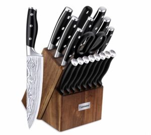 Taimasi Knife set, 23 Pcs Kitchen Knife Set with Block & Sharpener Rod