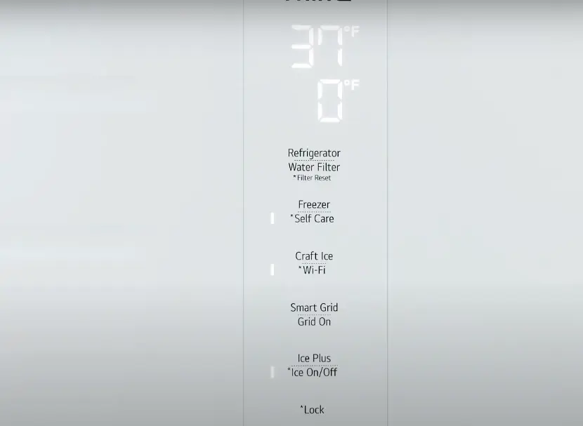 LG Refrigerator Control Panel
